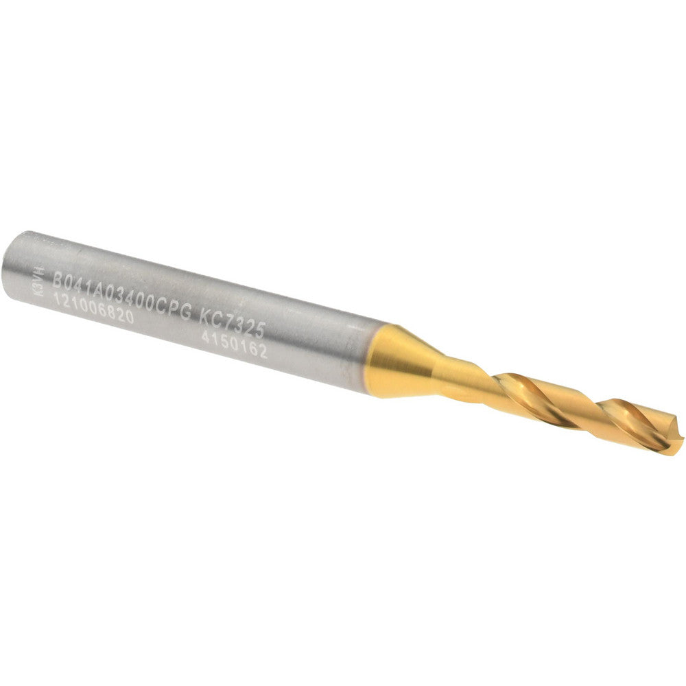 Kennametal 4150162 Screw Machine Length Drill Bit 3.40 mm Dia, 140 deg Point, Solid Carbide