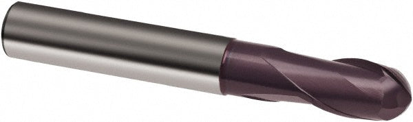 Guhring 9031010063500 Ball End Mill 1/4" Dia, 1/4" LOC, 2 Flute, Solid Carbide