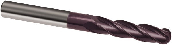Guhring 9031660047600 Ball End Mill 3/16" Dia, 1-1/4" LOC, 4 Flute, Solid Carbide