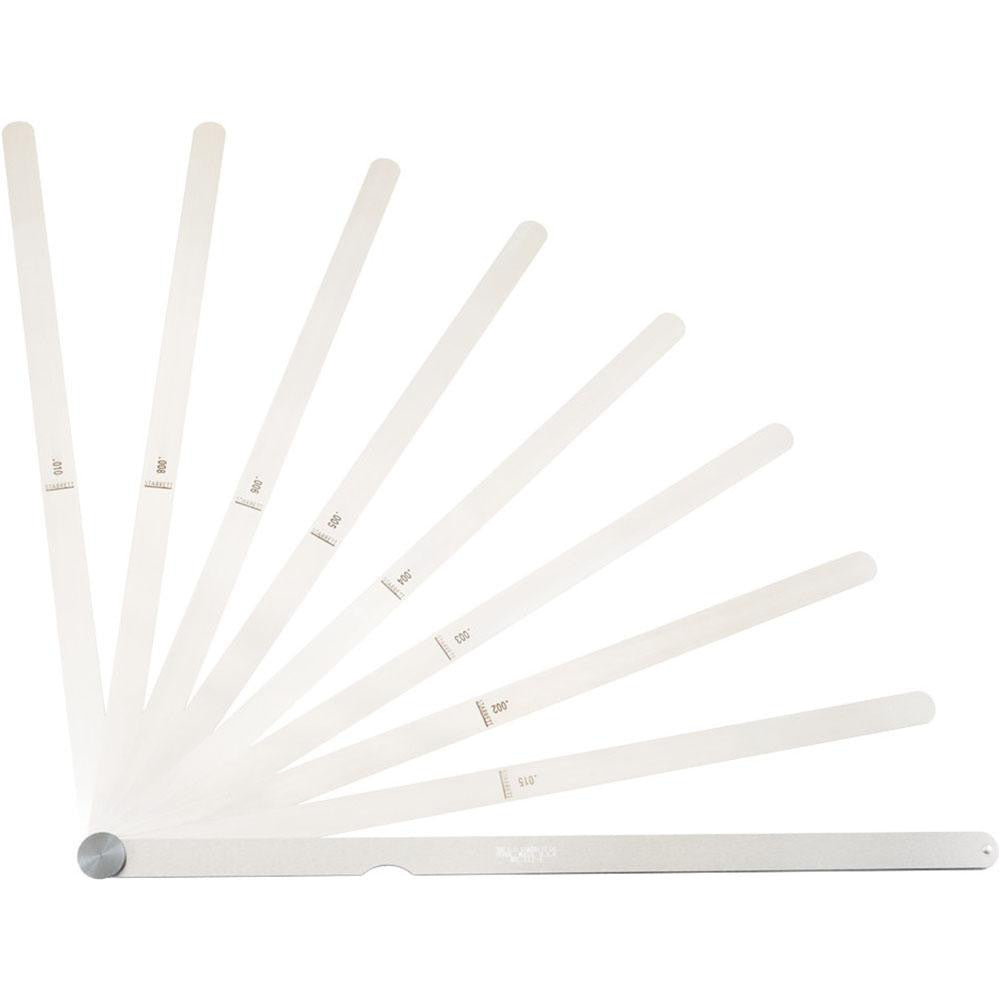 Starrett 50654 8 Piece, 0.002 to 0.015" Thick, Parallel Feeler Gage Set