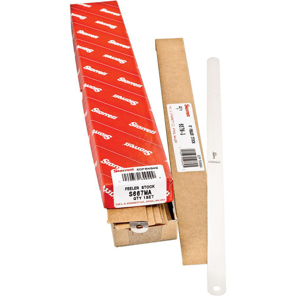 Starrett 64949 14 Piece, 0.03 to 0.5mm Parallel Feeler Gage Set