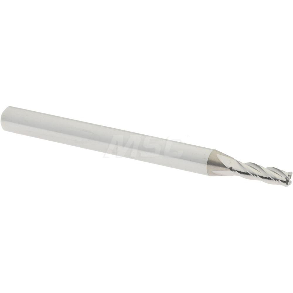 Accupro 58716309 Corner Radius End Mill 0.0781" Dia, 1/4" LOC, 0.01" Radius, 4 Flutes, Solid Carbide