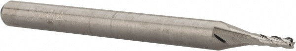 Accupro 58716325 Corner Radius End Mill 0.0469" Dia, 9/64" LOC, 0.01" Radius, 4 Flutes, Solid Carbide