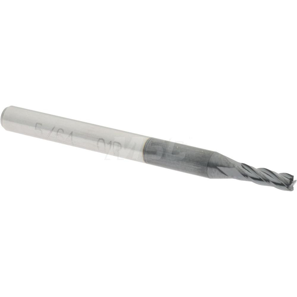 Accupro 58716333 Corner Radius End Mill 0.0781" Dia, 1/4" LOC, 0.01" Radius, 4 Flutes, Solid Carbide