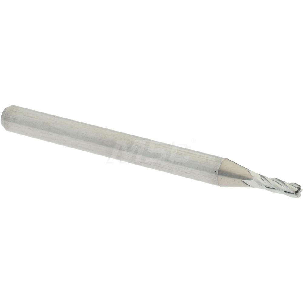 Accupro 58716556 Corner Radius End Mill 1/16" Dia, 3/16" LOC, 0.015" Radius, 4 Flutes, Solid Carbide
