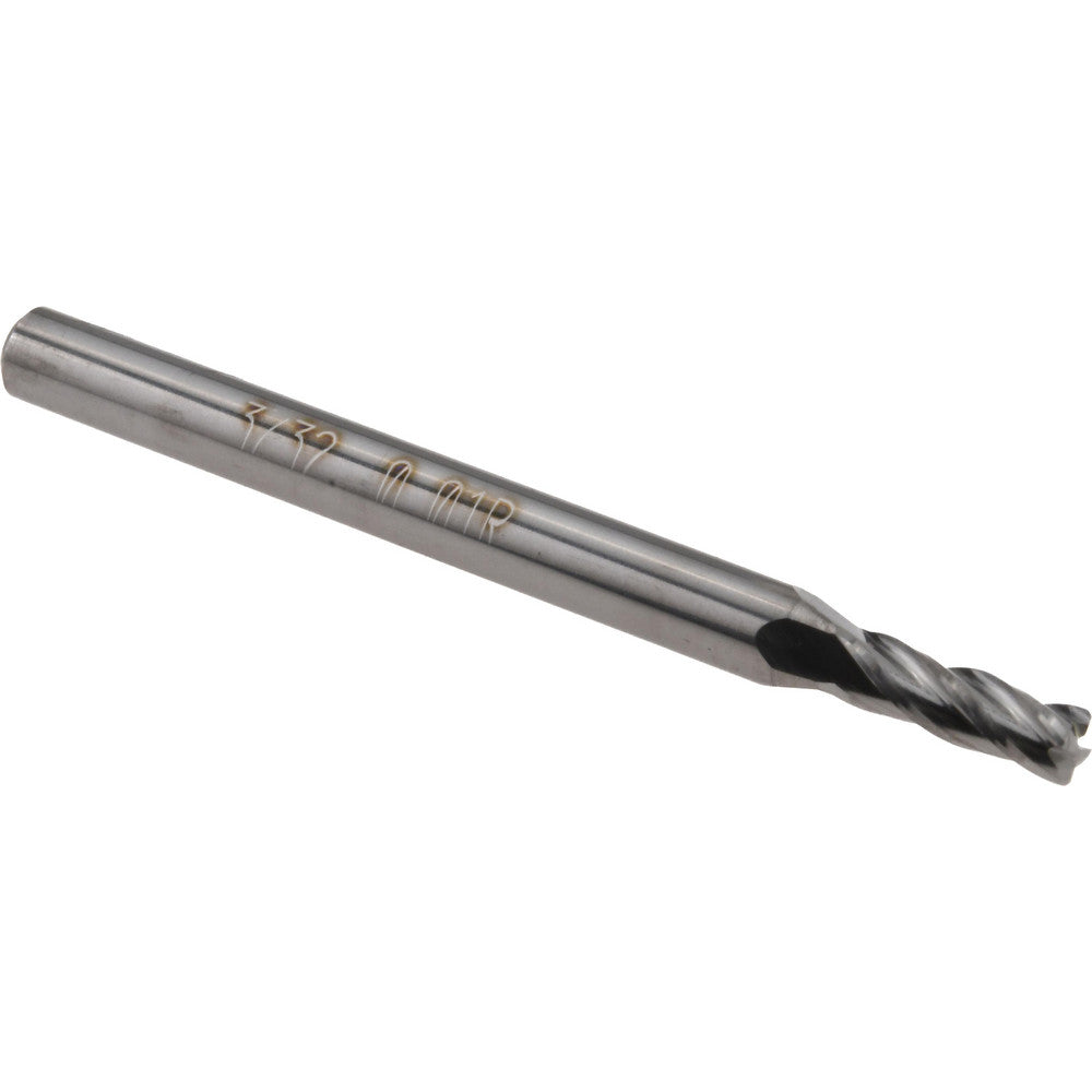 Accupro 58716564 Corner Radius End Mill 0.0938" Dia, 9/32" LOC, 0.01" Radius, 4 Flutes, Solid Carbide