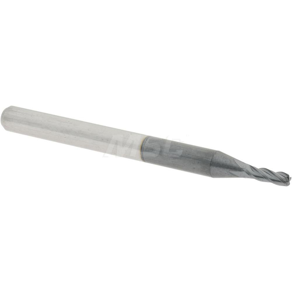 Accupro 58716598 Corner Radius End Mill 1/16" Dia, 3/16" LOC, 0.015" Radius, 4 Flutes, Solid Carbide
