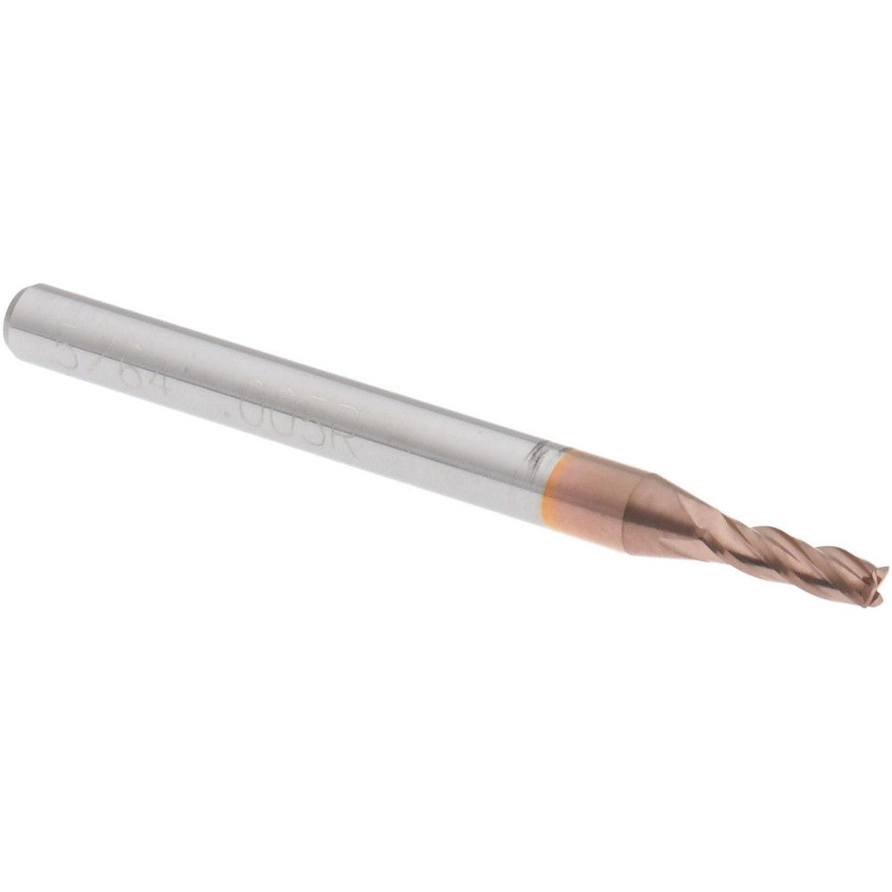 Accupro 58716622 Corner Radius End Mill 0.0781" Dia, 1/4" LOC, 0.005" Radius, 4 Flutes, Solid Carbide