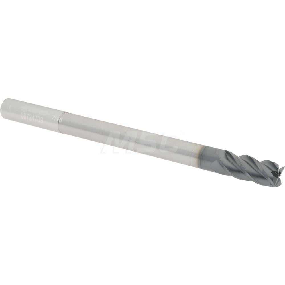 Accupro 58724709 Square End Mill 7/16'' Dia, 1'' LOC, 7/16'' Shank Dia, 6'' OAL, 4 Flutes, Solid Carbide