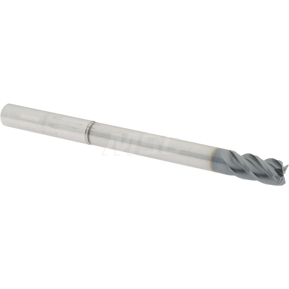 Accupro 58724725 Square End Mill 5/16'' Dia, 5/8'' LOC, 5/16'' Shank Dia, 4'' OAL, 4 Flutes, Solid Carbide