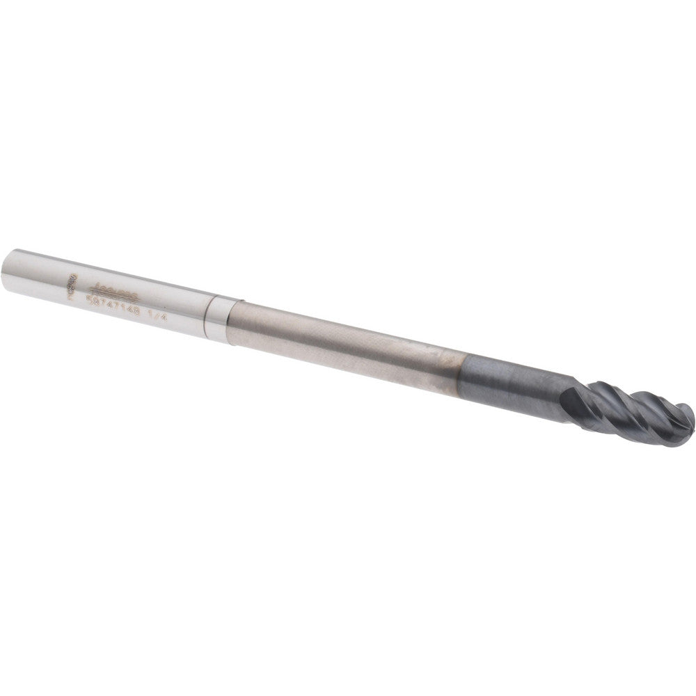 Accupro 58747148 Ball End Mill 0.25" Dia, 0.5" LOC, 4 Flute, Solid Carbide