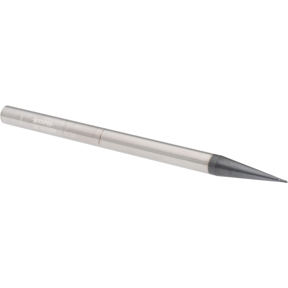 Accupro 58747684 Ball End Mill 0.0313" Dia, 0.0313" LOC, 2 Flute, Solid Carbide