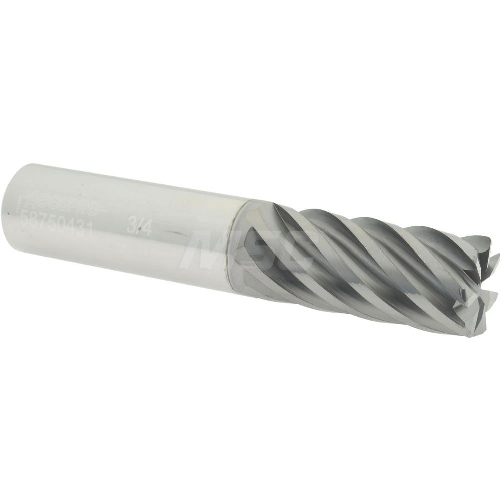 Accupro 58750431 Corner Radius End Mill 3/4" Dia, 1-5/8" LOC, 0.03" Radius, 7 Flutes, Solid Carbide