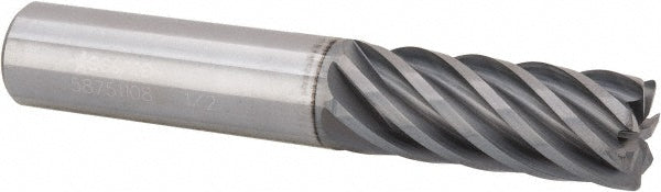 Accupro 58751108 Corner Radius End Mill 1/2" Dia, 1-1/4" LOC, 0.03" Radius, 7 Flutes, Solid Carbide
