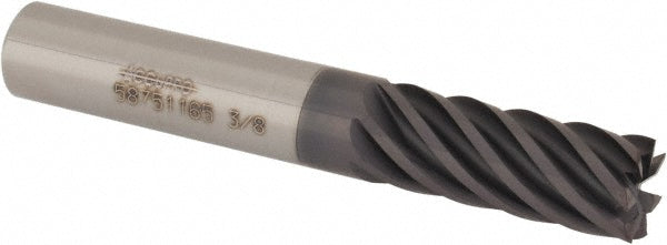 Accupro 58751165 Square End Mill 3/8'' Dia, 7/8'' LOC, 3/8'' Shank Dia, 2-1/2'' OAL, 7 Flutes, Solid Carbide