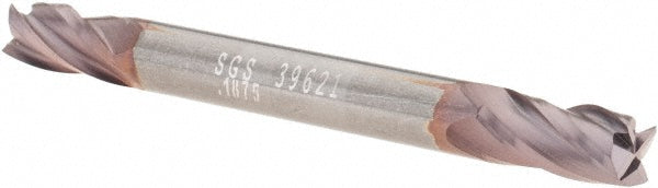 Kyocera SGS Precision Tools 39621 Square End Mill 3/16" Dia, 3/8" LOC, 4 Flute, Solid Carbide
