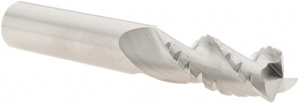 Kyocera SGS Precision Tools 34301 Corner Radius End Mill 1/2" Dia, 1-1/4" LOC, 0.03" Radius, 3 Flutes, Solid Carbide