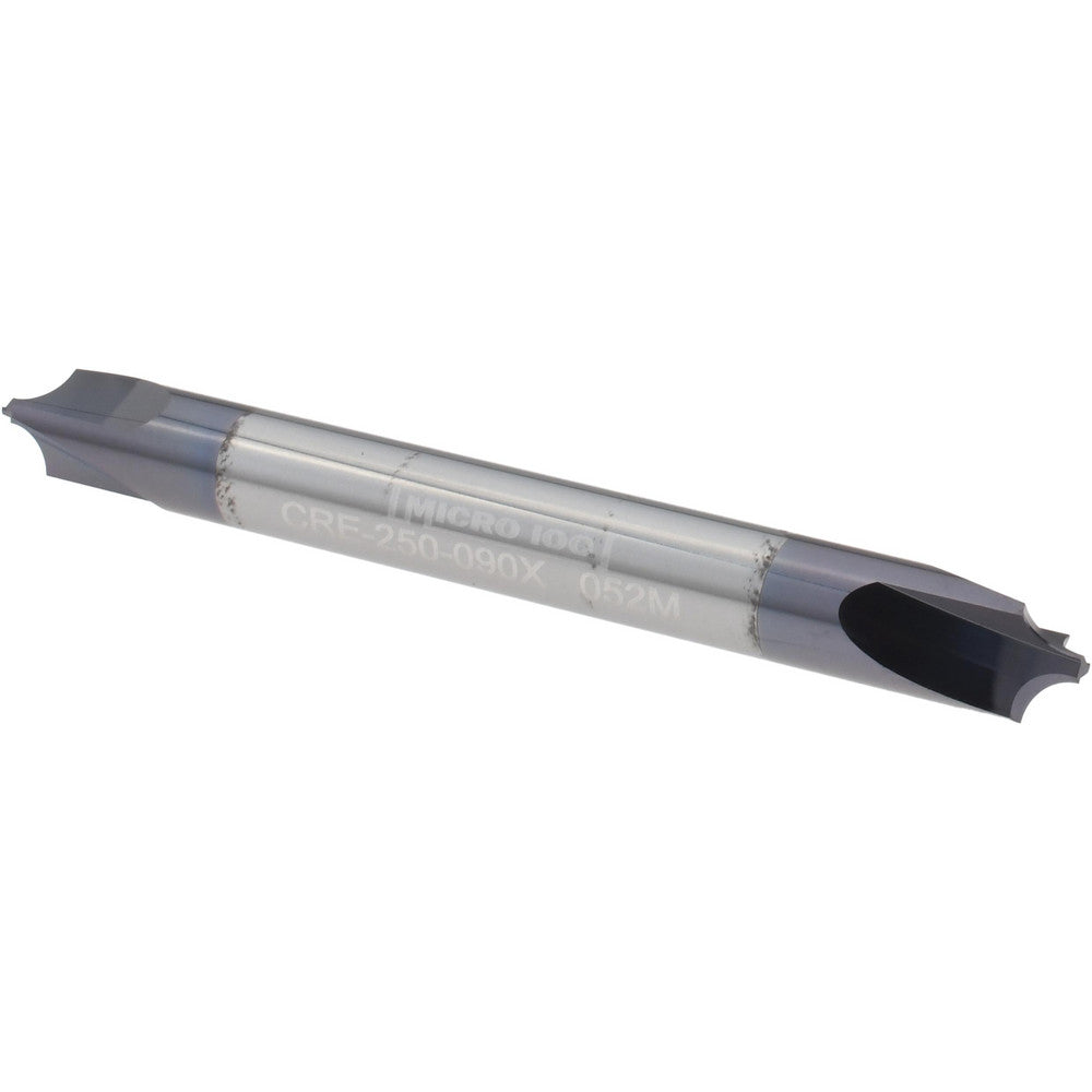 Micro 100 CRE-250-090X Corner Rounding End Mill 0.09 mm Radius, 1/4" Dia, 3 Flutes, Solid Carbide