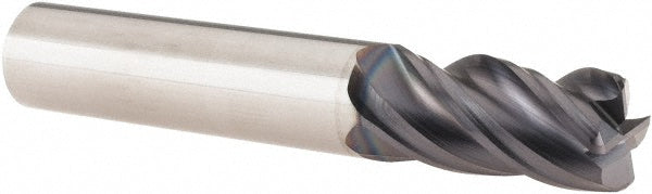 Kyocera SGS Precision Tools 36380 Corner Radius End Mill 1/2" Dia, 1" LOC, 0.06" Radius, 4 Flutes, Solid Carbide