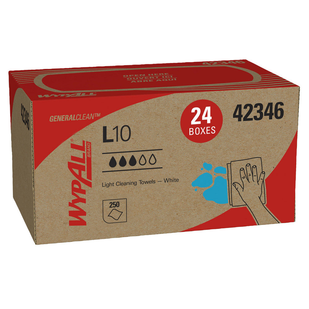 WypAll 42346 GeneralClean™ L10 Light Cleaning Towels (42346), Pop-Up Box, Limited Use Towels, White