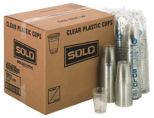 Solo DCCTP12CT Pack of (1,000) Solo Plastic Cold Cups, 12 oz Clear