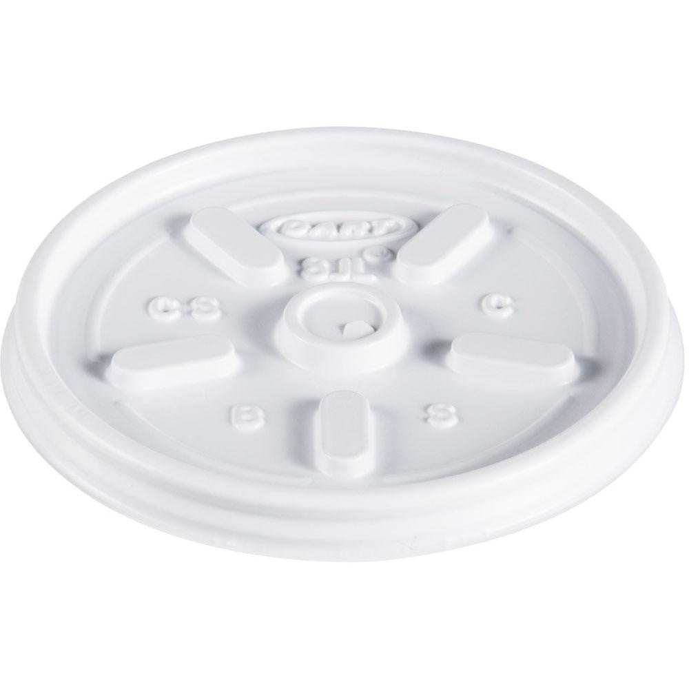 DART DCC8JL Cup Lid Fits 8 oz Hot & Cold Foam Cups, Dome, Polystyrene, 1,000 Pc, White