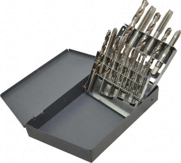 Hertel 780X #36, #29, #25, #21, #7 Drill, F to U Drill, #6-32 to 1/2-13 Tap, Spiral Point Tap and Drill Set