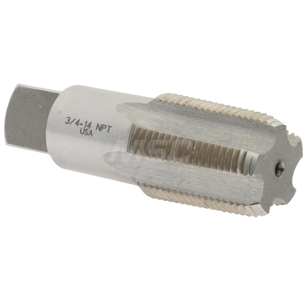 Hertel 793 3/4 Standard Pipe Tap 3/4-14, NPT, 5 Flutes, Carbon Steel, Bright/Uncoated