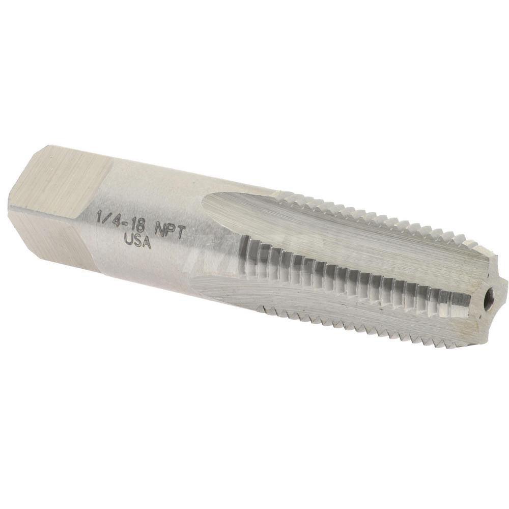 Hertel 793U 1/4 Standard Pipe Tap 1/4-18, NPT, 4 Flutes, Carbon Steel, Bright/Uncoated