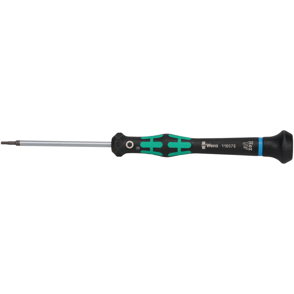 Wera 05118076001 Precision Miniature Hex Driver 1/16" Hex, 2-3/8" OAL, Ergonomic