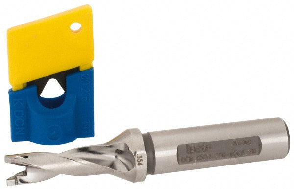 Iscar 3202440 Replaceable-Tip Drill 0.354 to 0.37" Dia, 1.06" Max Depth, 1/2" Weldon Flat Shank