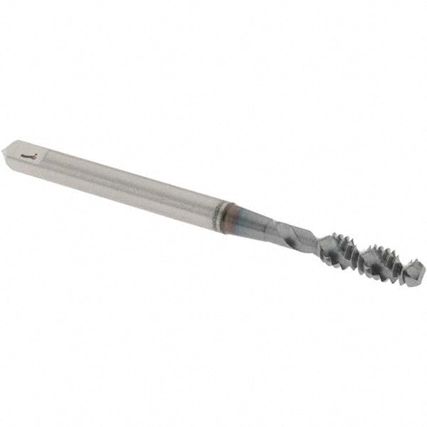 OSG 1412508 Spiral Flute Tap #6-32, UNC, 2 Flute, Bottoming Chamfer, 2B Class of Fit, High-Speed Steel, TiCN Finish