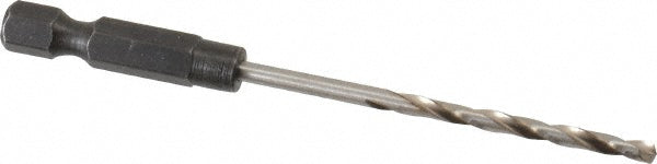 Cle-Line C20513 Mechanics Drill Bit 7/64" Dia, 118 &deg Point, High Speed Steel, Hex Shank, Split Point
