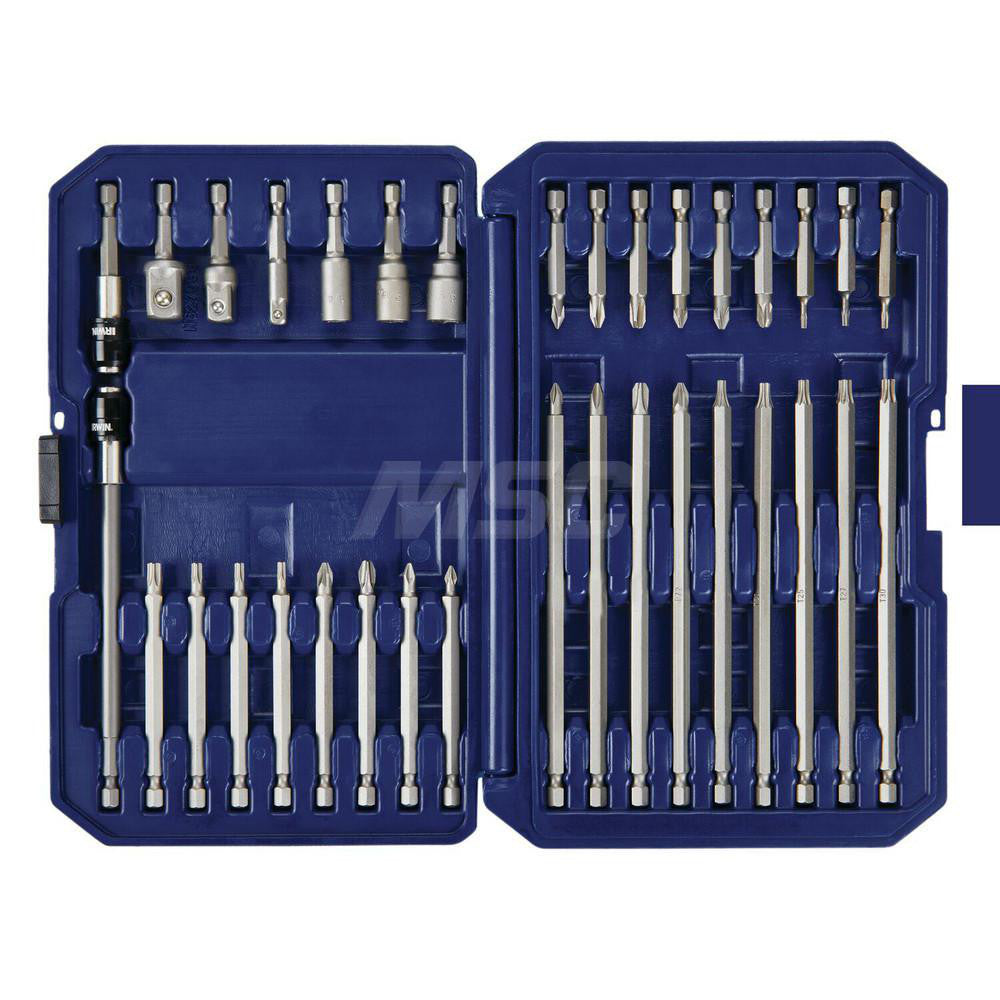 Irwin IWAF1234 Power Screwdriver Bit Set 34 Pc, 1/4, 3/8 & 1/2" Drive