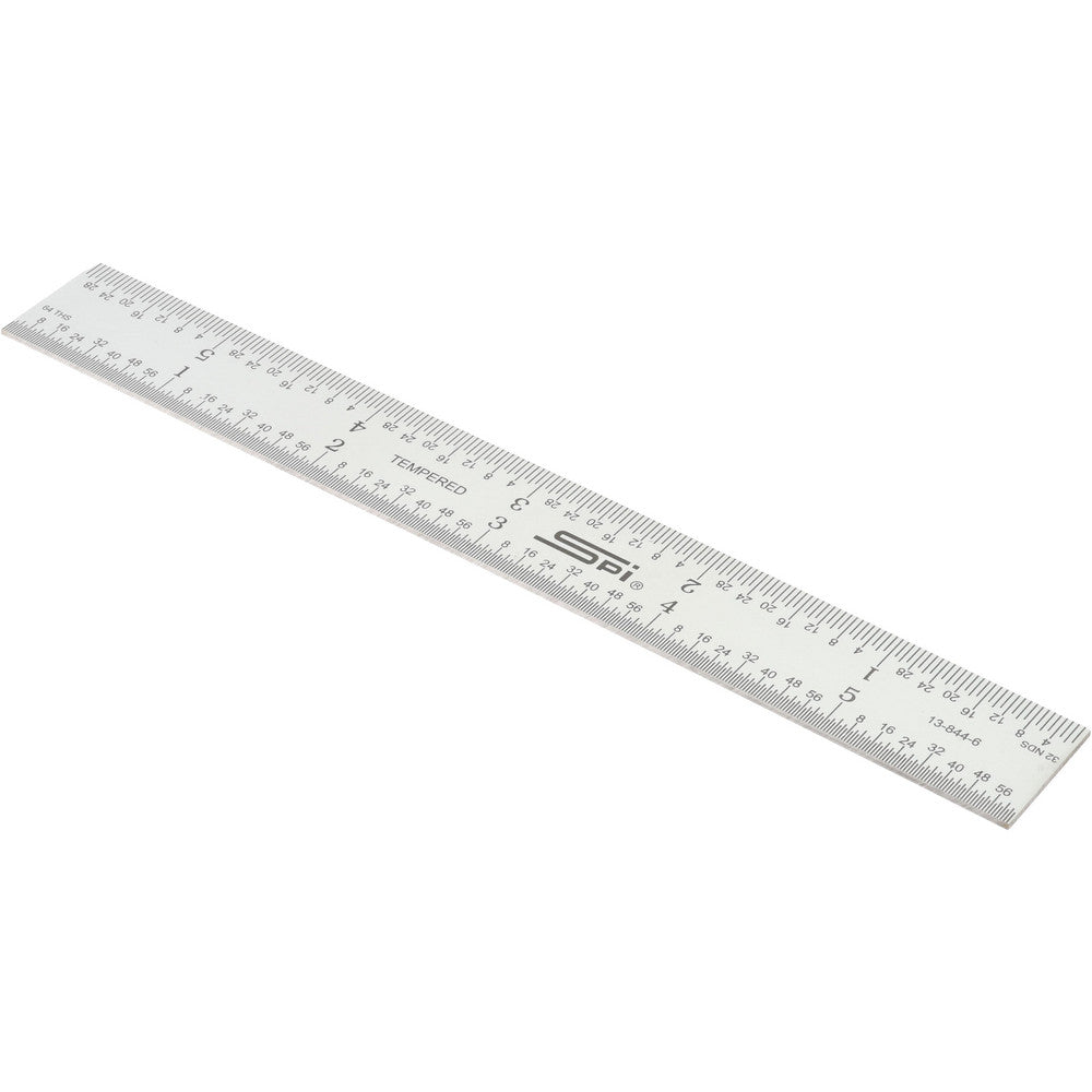 SPI 13-844-6 Steel Rule 6" OAL, English & Metric Graduation, Rigid, 3/4" OAW