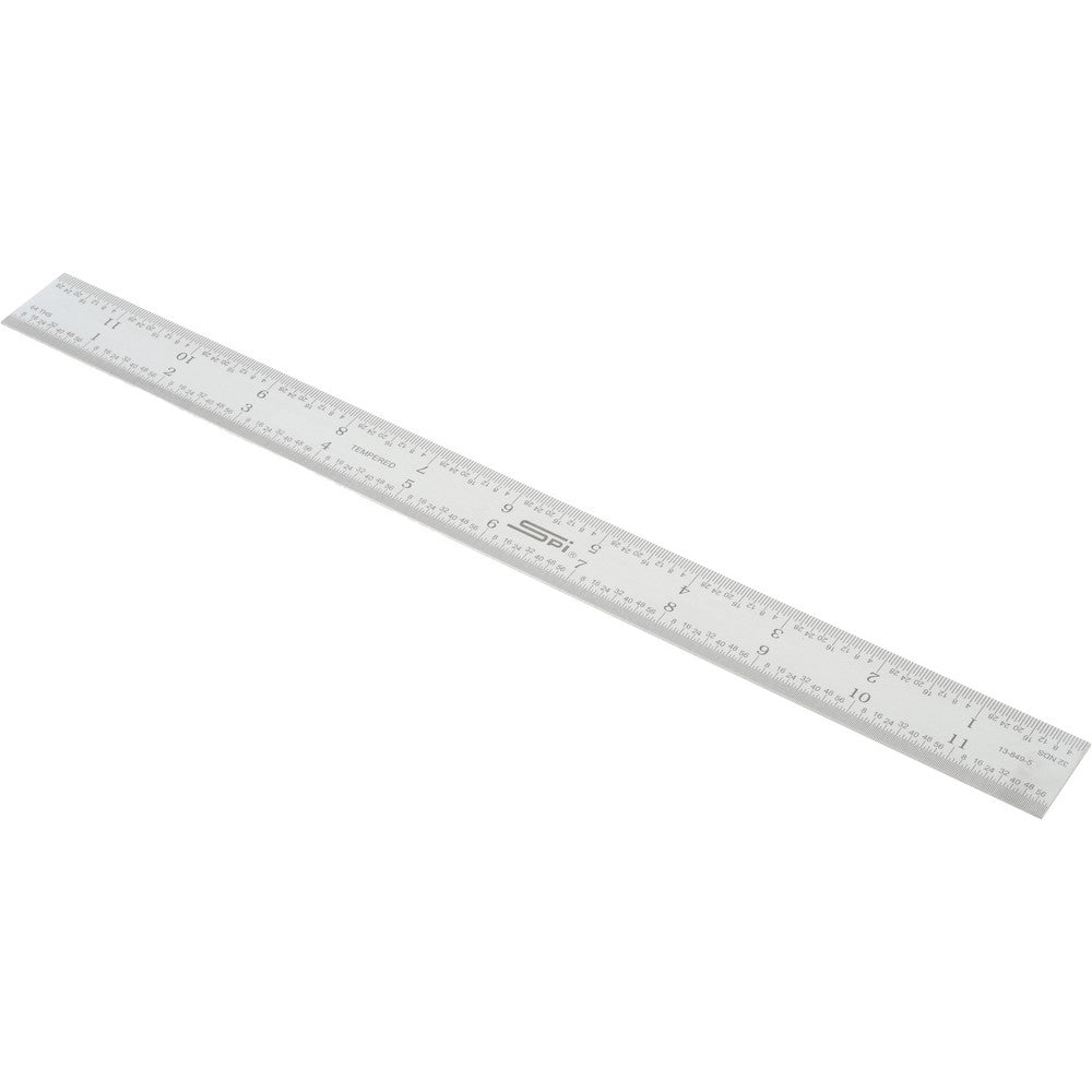 SPI 13-849-5 Steel Rule 12" OAL, English & Metric Graduation, Rigid, 1" OAW