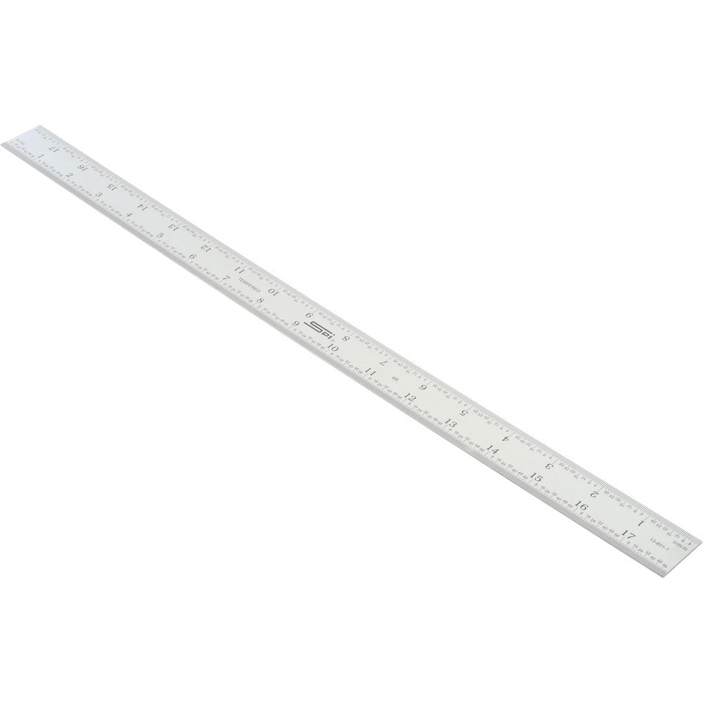 SPI 13-851-1 Steel Rule 18" OAL, 4R Graduation, Rigid, 1-1/8" OAW