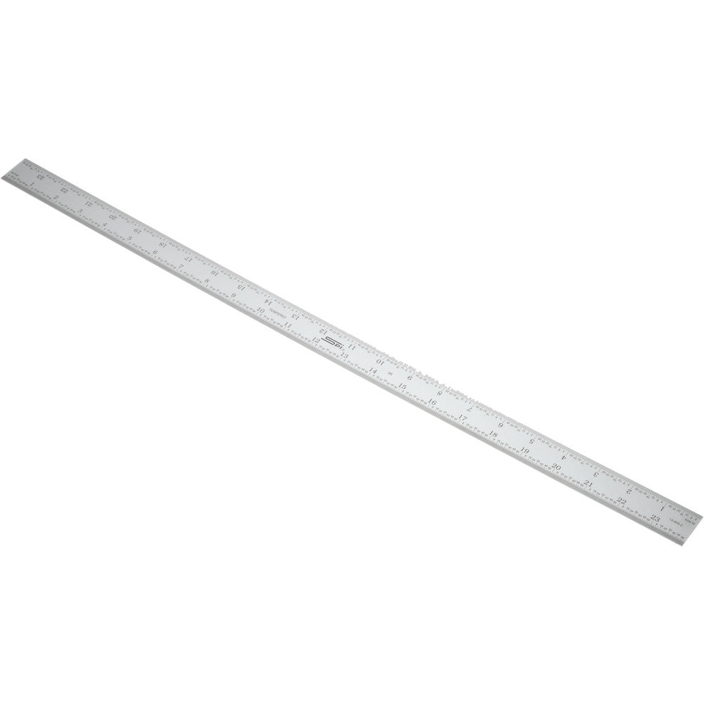 SPI 13-855-2 Steel Rule 24" OAL, 3R Graduation, Rigid, 1-1/8" OAW