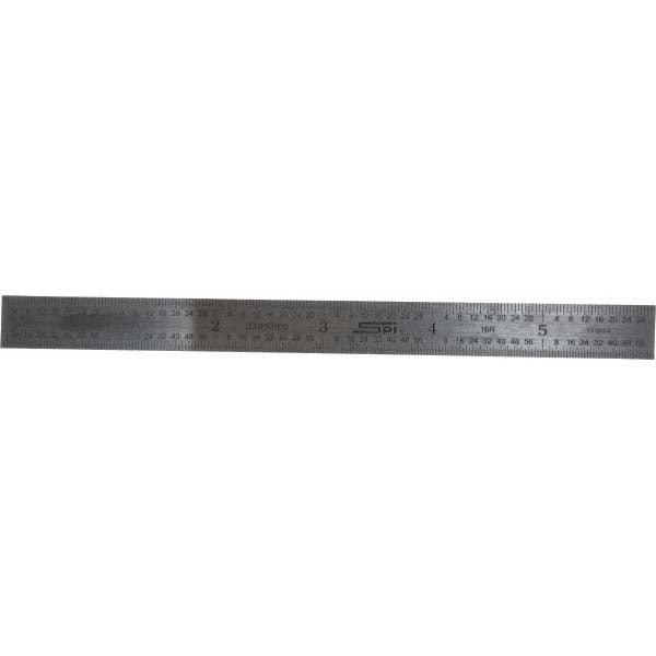 SPI 13-883-4 Steel Rule 6" OAL, 16R Graduation, Flexible, 1/2" OAW