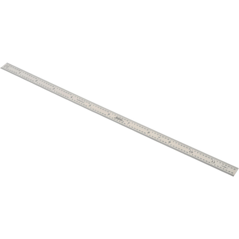 SPI 13-886-7 Steel Rule 12" OAL, 4R Graduation, Flexible, 1/2" OAW