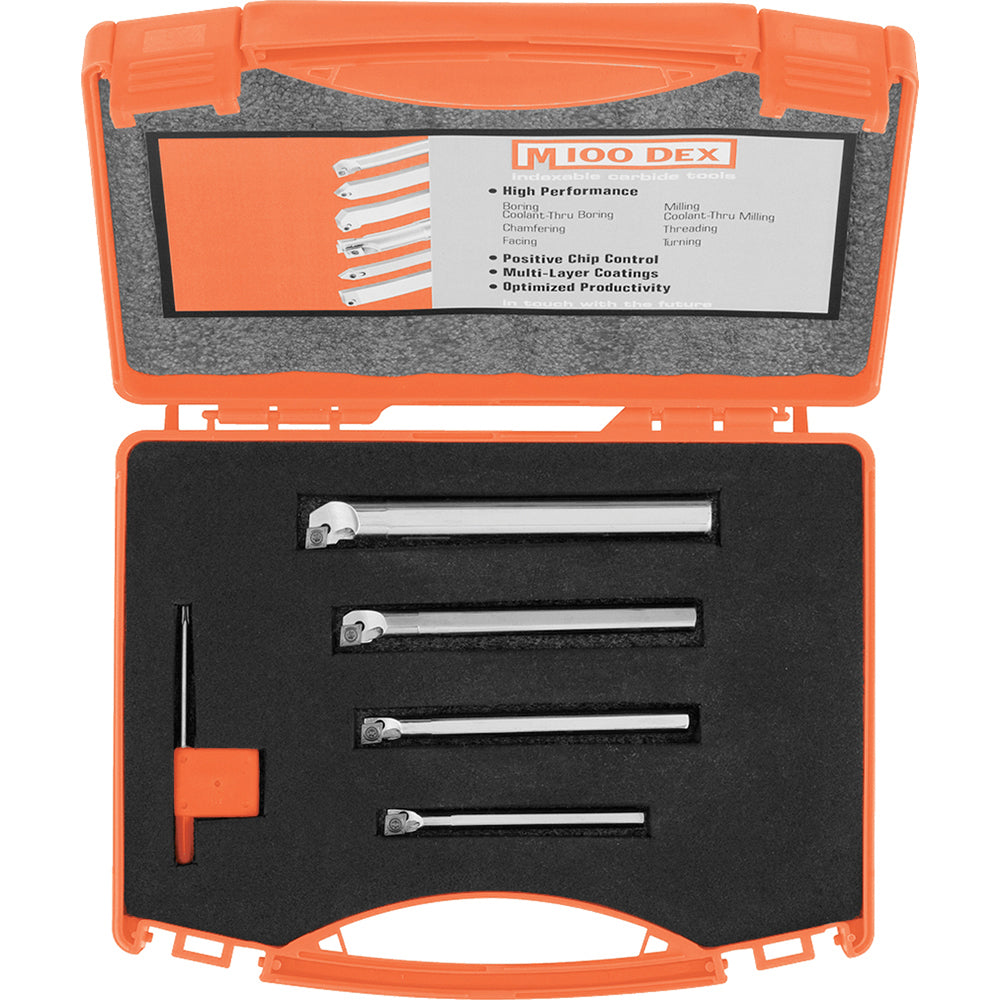 Micro 100 40-2500 0.63" Min Bore Smallest Bar, 0.925" Min Bore Largest Bar, Indexable Boring Bar Set