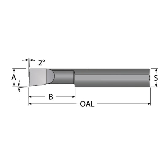 Scientific Cutting Tools, Inc. B050150 Boring Bar 0.0500" Min Bore, 0.1500" Max Depth, Right Hand, 0.125" Shank Dia, Submicron Solid Carbide