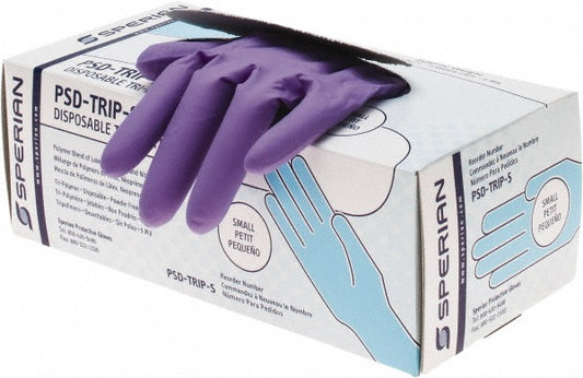 North PSD-TRIP-S Disposable Gloves Size Small, 5.9 mil, Latex & Nitrile and Neoprene Blend, Powder-Free, No