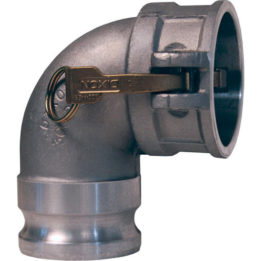 Dixon Valve & Coupling 300D-90AL Suction & Discharge Hose Couplings Type Type D Elbow  Coupling Type Cam & Groove  Coupling Descriptor Coupler x 90° FNPT  Material Aluminum  Coupler Size (Fractional Inch) 3  Thread Size 3