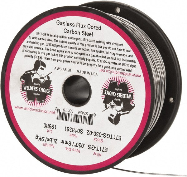 Welder's Choice 59803122 MIG Welding Wire E71T-GS, 0.0300" Dia, Flux Core (Gasless)