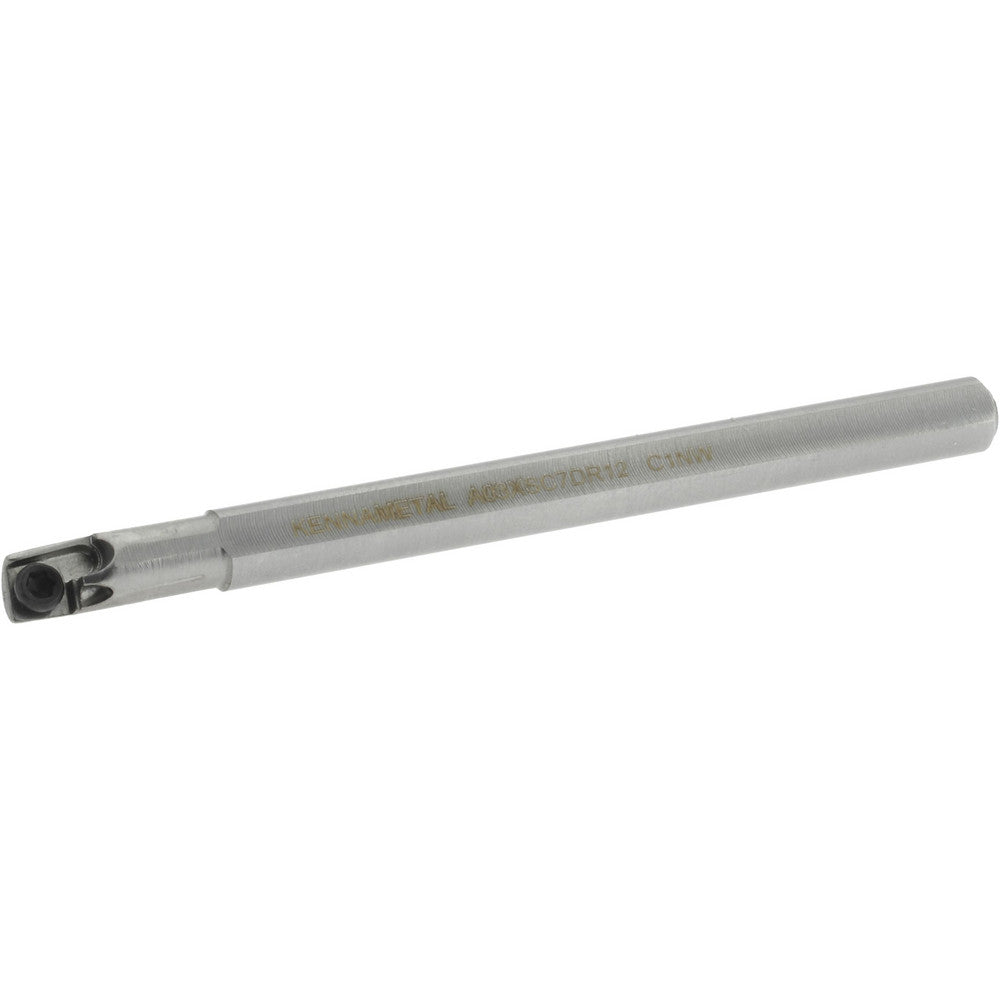 Kennametal 1289016 Indexable Boring Bar A03XSC7DR12, 0.18" Min Bore Dia, Right Hand Cut, 3/16" Shank Dia, 7 &deg Lead Angle, Steel