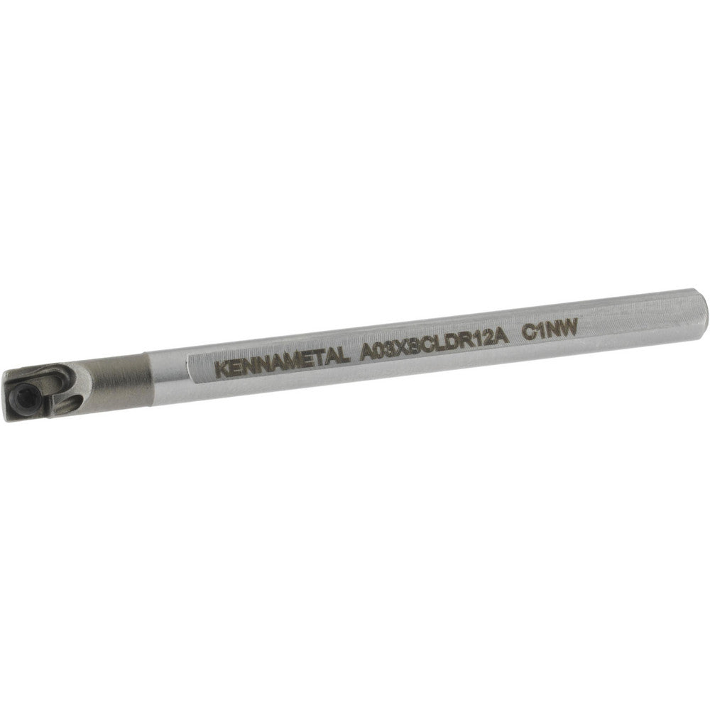 Kennametal 1289024 Indexable Boring Bar A03XSCLDR12A, 0.208" Min Bore Dia, Right Hand Cut, 3/16" Shank Dia, 5 &deg Lead Angle, Steel