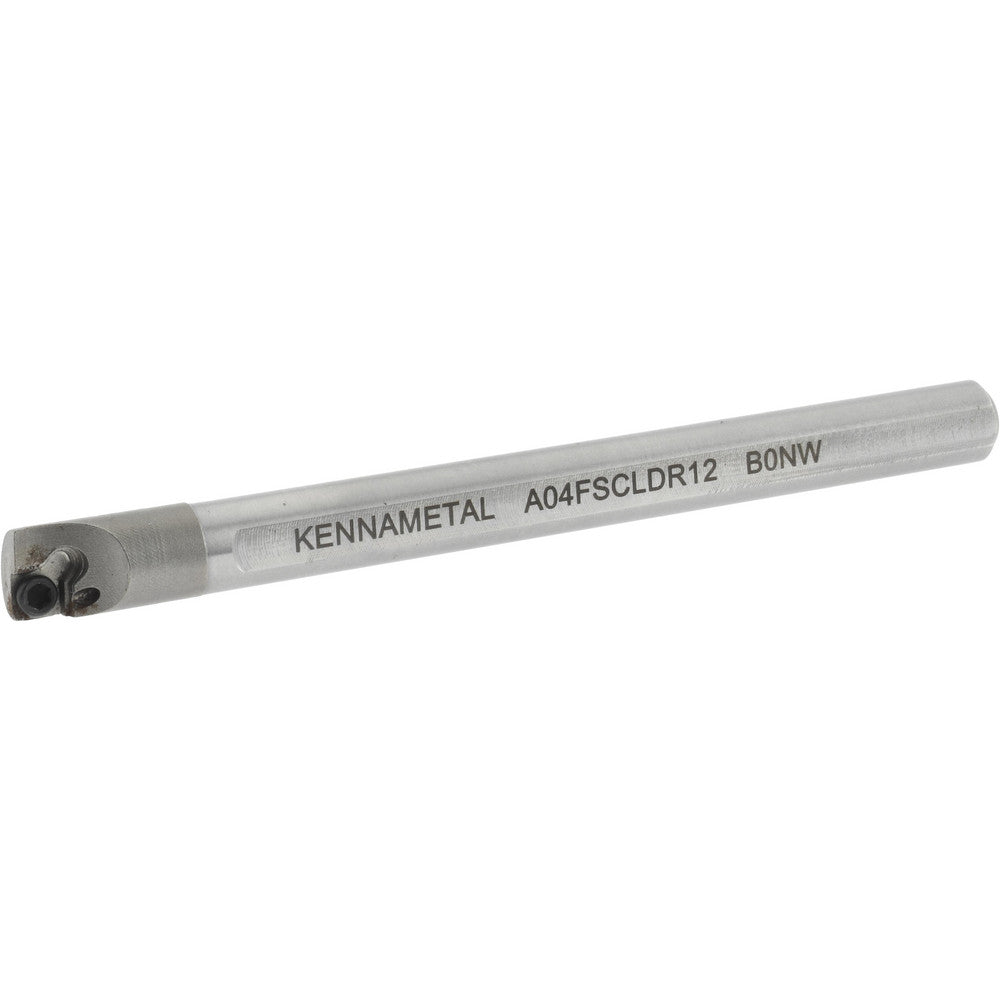 Kennametal 1288871 Indexable Boring Bar A04FSCLDR12, 0.285" Min Bore Dia, Right Hand Cut, 1/4" Shank Dia, 5 &deg Lead Angle, Steel