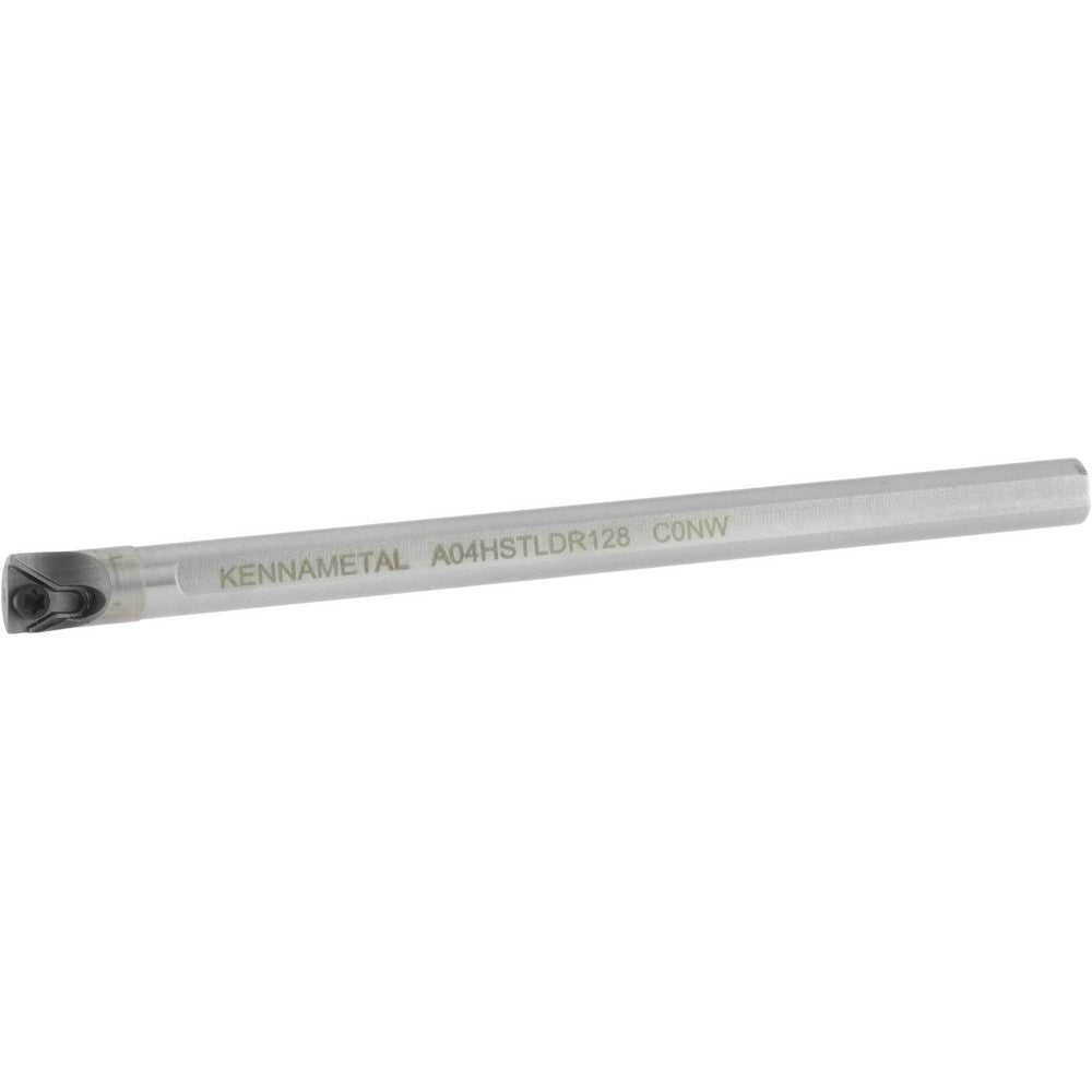 Kennametal 1288875 Indexable Boring Bar A04HSTLDR128, 0.3" Min Bore Dia, Right Hand Cut, 1/4" Shank Dia, 5 &deg Lead Angle, Steel