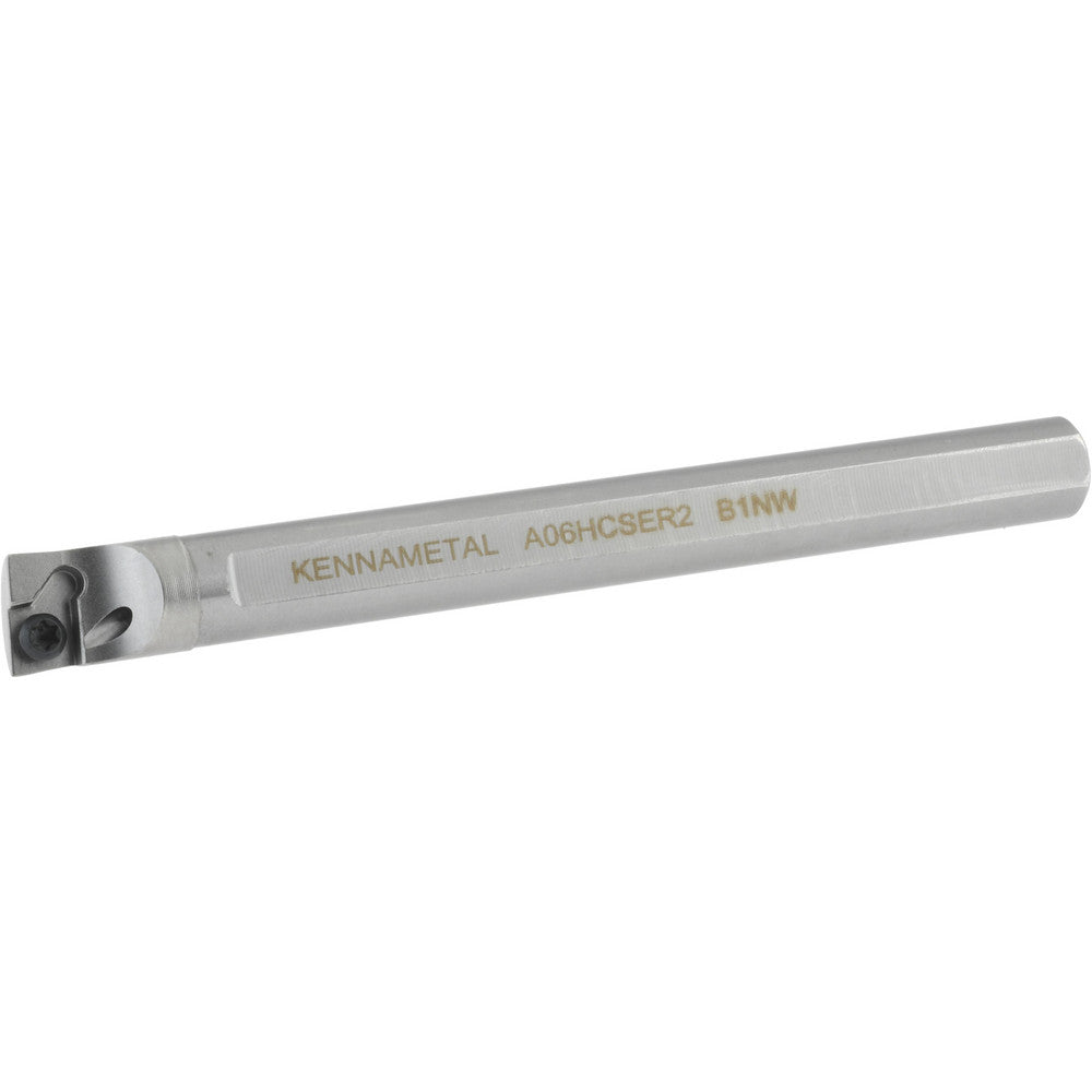 Kennametal 1950453 Indexable Boring Bar A06HCSER2, 0.421" Min Bore Dia, Right Hand Cut, 3/8" Shank Dia, 5 &deg Lead Angle, Steel